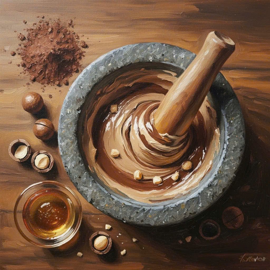 Socola đen đang tan chảy mượt mà trong nồi inox