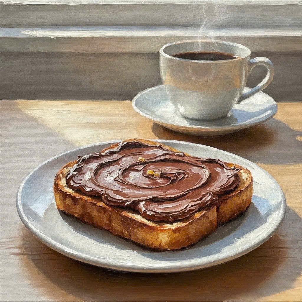 Macatella được phết lên bánh mì nướng giòn